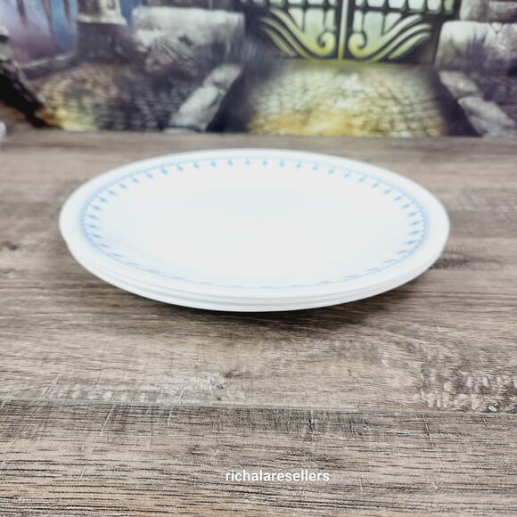 Corelle Snowflake Blue 8.5" Salad Plates Lot of 3 Corning Vintage - Picture 7 of 7